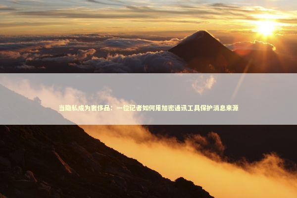 当隐私成为奢侈品：一位记者如何用加密通讯工具保护消息来源 IT技术